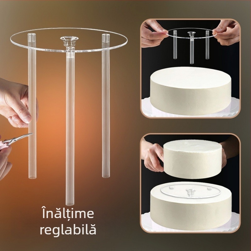 Suport pentru stivuire tort, garnitură multistrat pentru stivuire, 4 inch, 6 inch, 8 inch, 10 inch, cadru de susținere transparent, suspendat nealiniat