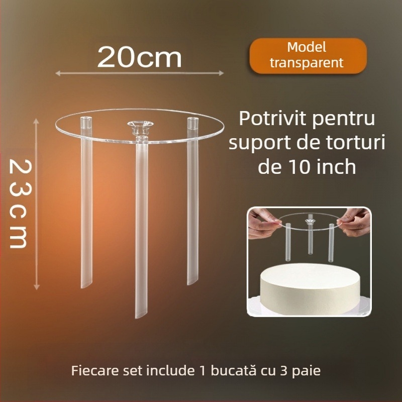 Suport pentru stivuire tort, garnitură multistrat pentru stivuire, 4 inch, 6 inch, 8 inch, 10 inch, cadru de susținere transparent, suspendat nealiniat