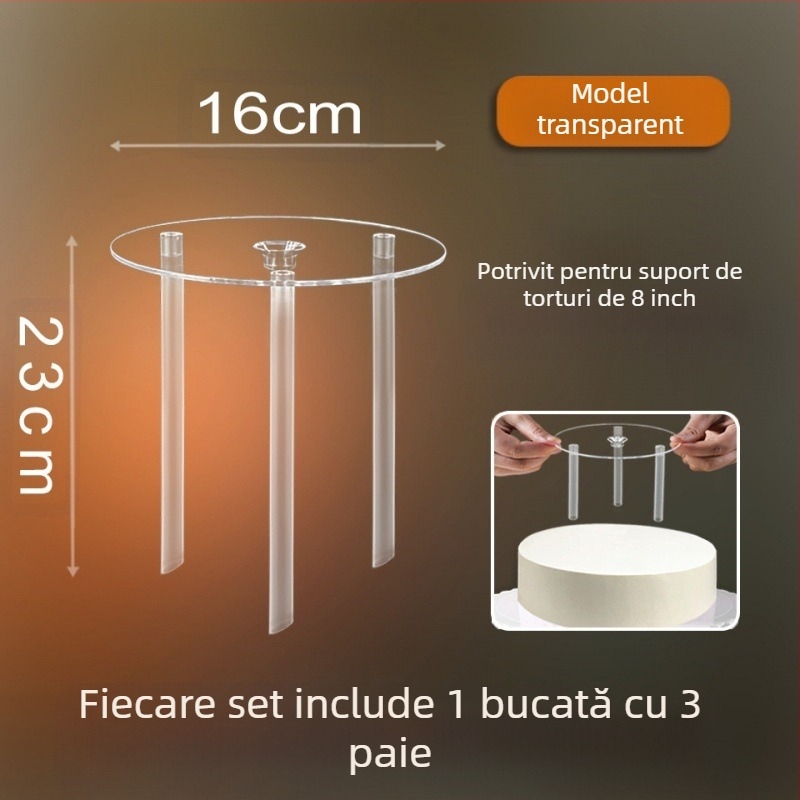 Suport pentru stivuire tort, garnitură multistrat pentru stivuire, 4 inch, 6 inch, 8 inch, 10 inch, cadru de susținere transparent, suspendat nealiniat