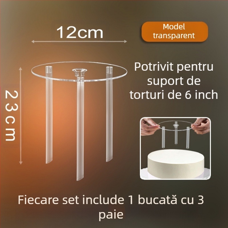 Suport pentru stivuire tort, garnitură multistrat pentru stivuire, 4 inch, 6 inch, 8 inch, 10 inch, cadru de susținere transparent, suspendat nealiniat