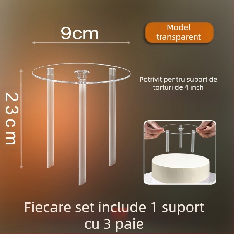 Suport pentru stivuire tort, garnitură multistrat pentru stivuire, 4 inch, 6 inch, 8 inch, 10 inch, cadru de susținere transparent, suspendat nealiniat
