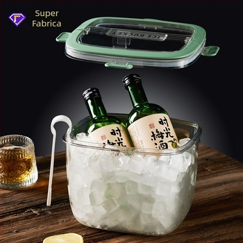 Găleată de gheață de uz casnic șampanie bere găleată internet celebritate plastic tavă de gheață cutie de gheață bar consumabile în aer liber ghiozdan transparent găleată de gheață