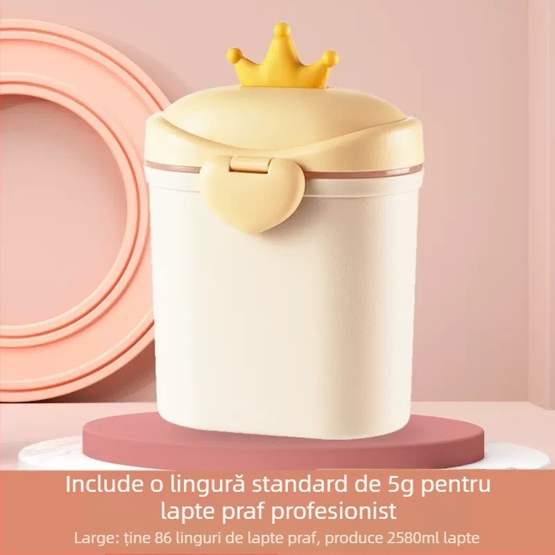 Lapte praf pentru bebeluși cutie portabilă, drăguț, capacitate mare, cutie de orez split, rezervor sigilat multifuncțional