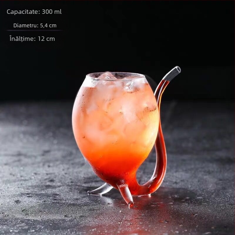 Cupă vampir Ins Nordic Creative Sticlă cu paie Cupă vampir Pahar de vin personalizat Cupă de cocktail moleculară