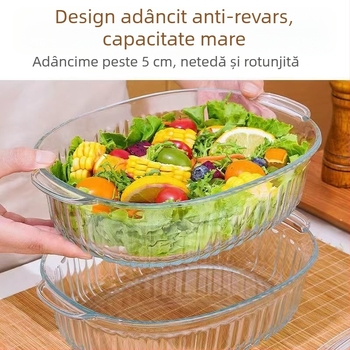 Borosilicat rezistent la căldură sticlă cristal aragaz cuptor cu microunde de uz casnic cuptor binaural bakeware dreptunghiular ustensilă farfurie pește farfurie