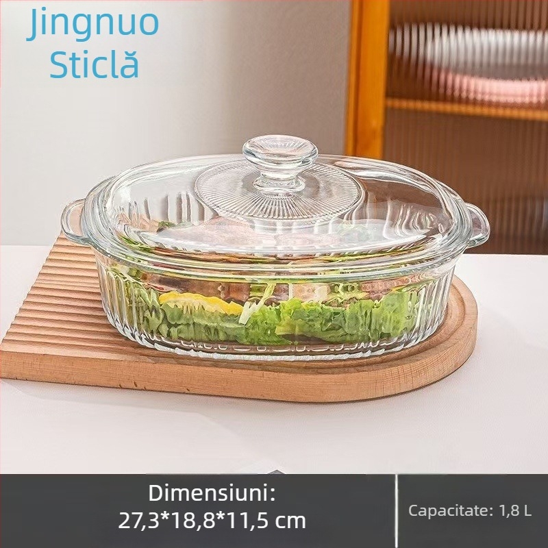 Borosilicat rezistent la căldură sticlă cristal aragaz cuptor cu microunde de uz casnic cuptor binaural bakeware dreptunghiular ustensilă farfurie pește farfurie