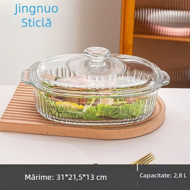 Borosilicat rezistent la căldură sticlă cristal aragaz cuptor cu microunde de uz casnic cuptor binaural bakeware dreptunghiular ustensilă farfurie pește farfurie