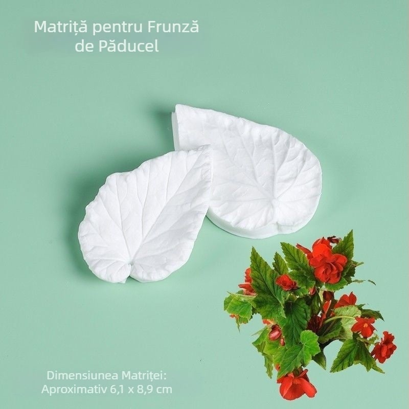 Begonia frunze față-verso silicon mucegai presare lut mucegai cereale cotitură zahăr floare begonia frunze mucegai cereale