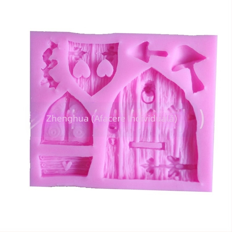 Kit de matriță silicon pentru gips-carton cu model de cabană de ciocolată, colecția European Castle House, înger de ciocolată, cabană de grădină, model Flip, model Zahăr