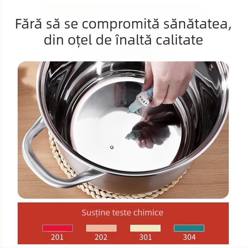 Oală de supă înaltă din oțel inoxidabil 304, adâncită, cu tambur de mare capacitate, oală de supă cu fund dublu, oală de supă la abur, oală de supă pentru tocană, oală cadou