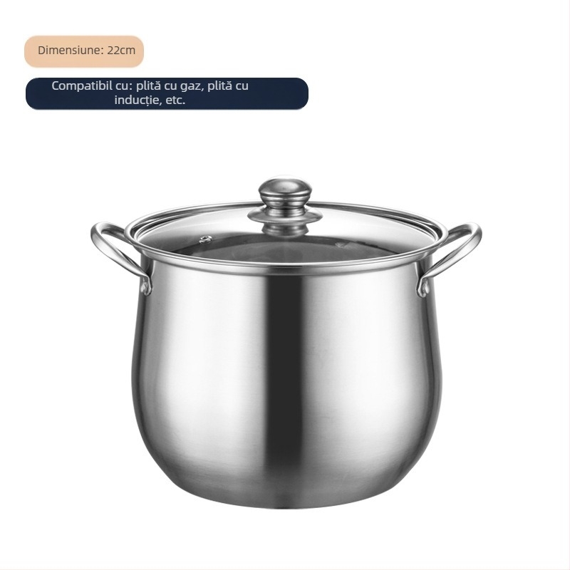 Oală de supă înaltă din oțel inoxidabil 304, adâncită, cu tambur de mare capacitate, oală de supă cu fund dublu, oală de supă la abur, oală de supă pentru tocană, oală cadou