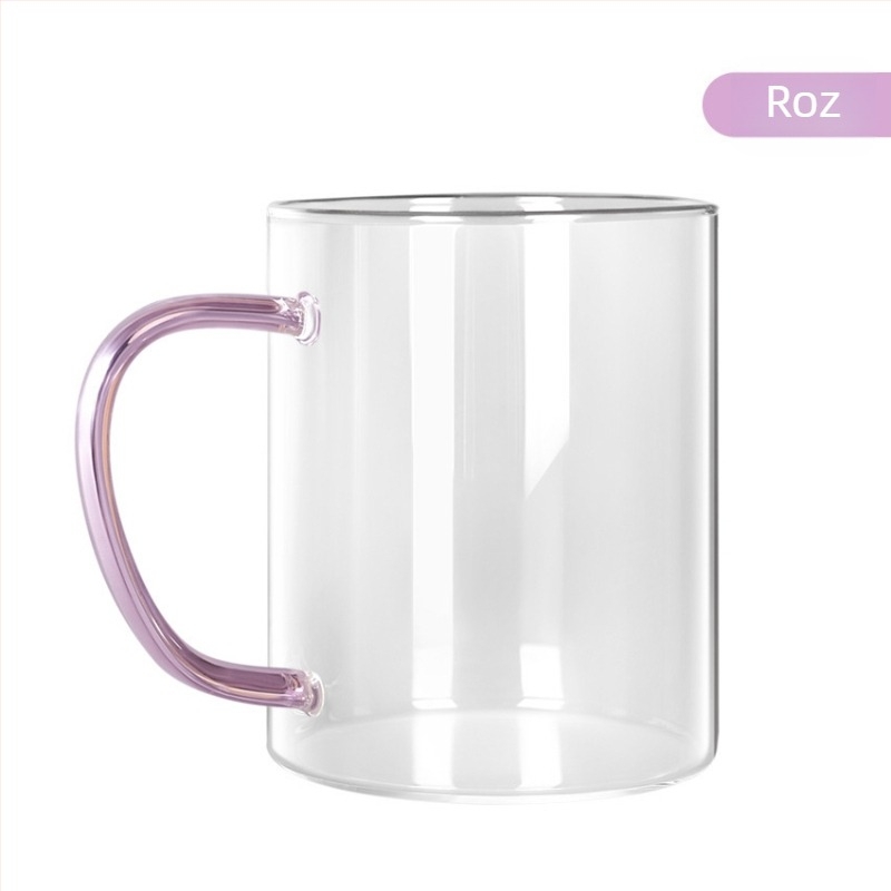Cana din sticlă borosilicată cu mâner pentru oaspeți, rezistentă la temperaturi ridicate, cană de băut rezistentă la căldură, potrivită pentru femei, ceașcă de ceai verde