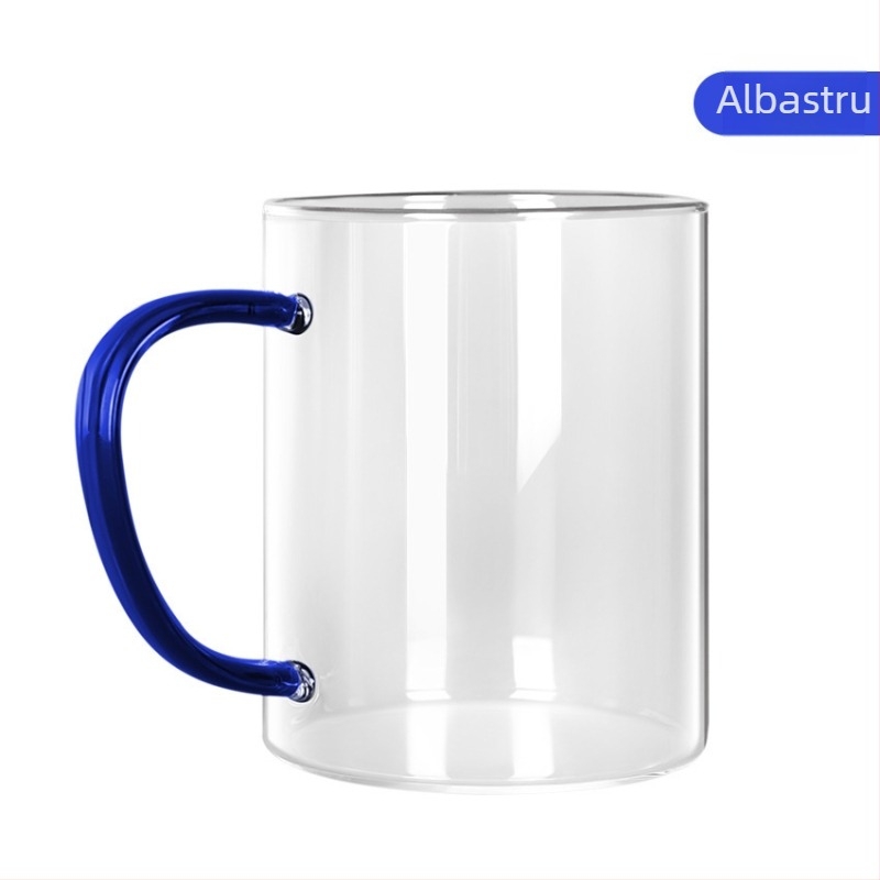 Cana din sticlă borosilicată cu mâner pentru oaspeți, rezistentă la temperaturi ridicate, cană de băut rezistentă la căldură, potrivită pentru femei, ceașcă de ceai verde