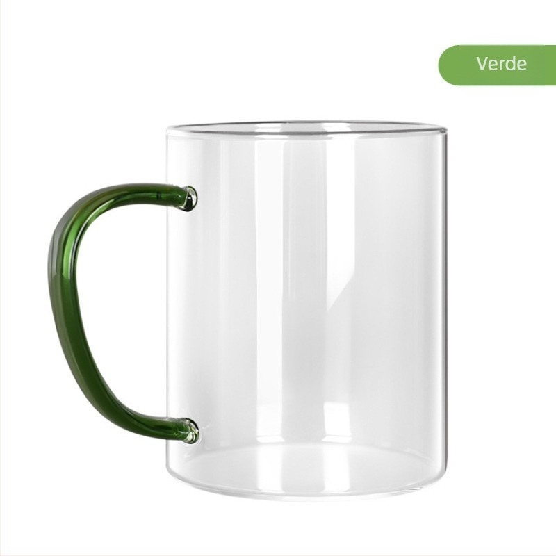Cana din sticlă borosilicată cu mâner pentru oaspeți, rezistentă la temperaturi ridicate, cană de băut rezistentă la căldură, potrivită pentru femei, ceașcă de ceai verde