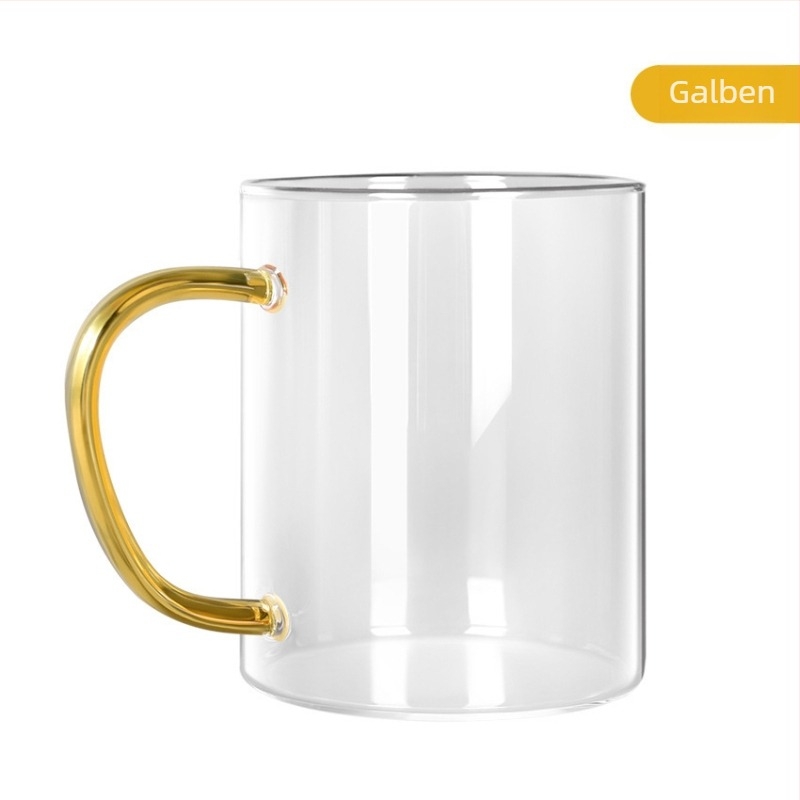 Cana din sticlă borosilicată cu mâner pentru oaspeți, rezistentă la temperaturi ridicate, cană de băut rezistentă la căldură, potrivită pentru femei, ceașcă de ceai verde