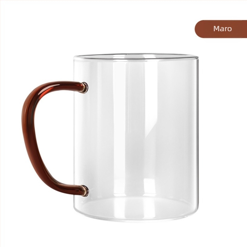 Cana din sticlă borosilicată cu mâner pentru oaspeți, rezistentă la temperaturi ridicate, cană de băut rezistentă la căldură, potrivită pentru femei, ceașcă de ceai verde