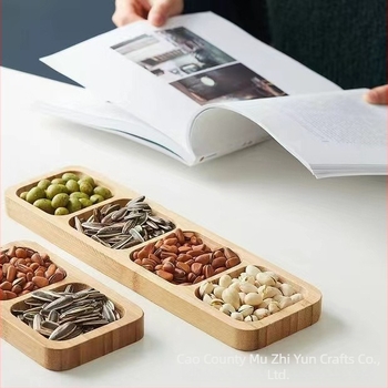 Farfurie japoneză din lemn pentru fructe uscate, cutie pentru gustări, magazin de condimente, farfurie pentru înmuiere, bambus, compartimentată pentru gustări, cutie pentru fructe uscate, ornamente