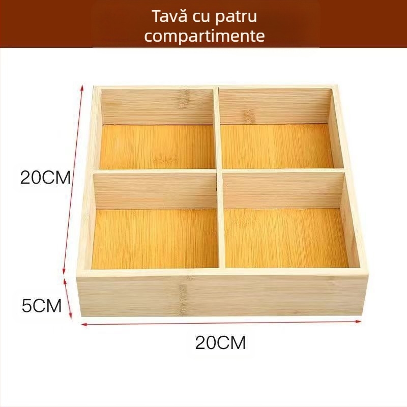 Farfurie japoneză din lemn pentru fructe uscate, cutie pentru gustări, magazin de condimente, farfurie pentru înmuiere, bambus, compartimentată pentru gustări, cutie pentru fructe uscate, ornamente