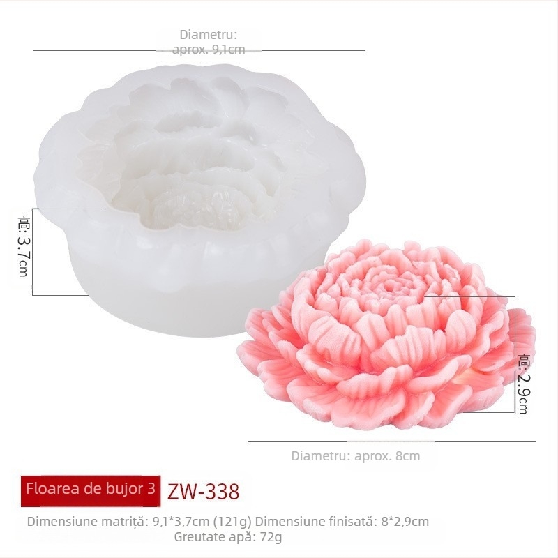 1 buc silicon mucegai tort mousse bujor mucegai tort mucegai silicon mucegai de slefuire instrument de decorare a mucegaiului de silicon