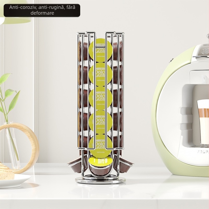 Raft de depozitare pentru capsule de cafea, fier galvanizat, stil european, pentru mașini de cafea, raft de depozitare pentru afișare, raft de cafea simplu pentru biroul de acasă