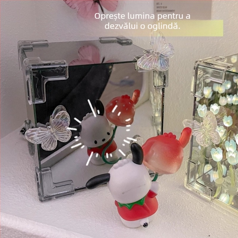 Cub Rubik creativ, lalea, lumină de noapte, lucrat manual, floare, atmosferă marină, oglindă acrilică, ornamente stereo, cadouri