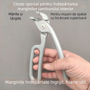 Mediul este bun. Scoateți cilindrul interior și înfășurați marginea cu un clește. Mașină de spălat pulsator, scoateți vârful plăcii, lungiți cleștele. Instrumente de îndepărtare și curățare a electrocasnicelor.