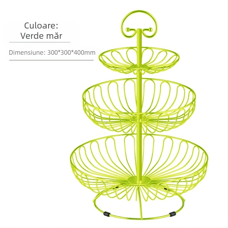 Coș cu fructe en-gros, living creativ, stil european, masă de cafea pentru uz casnic, raft cu trei straturi, gustări, internet, popular, depozitare mare multistrat
