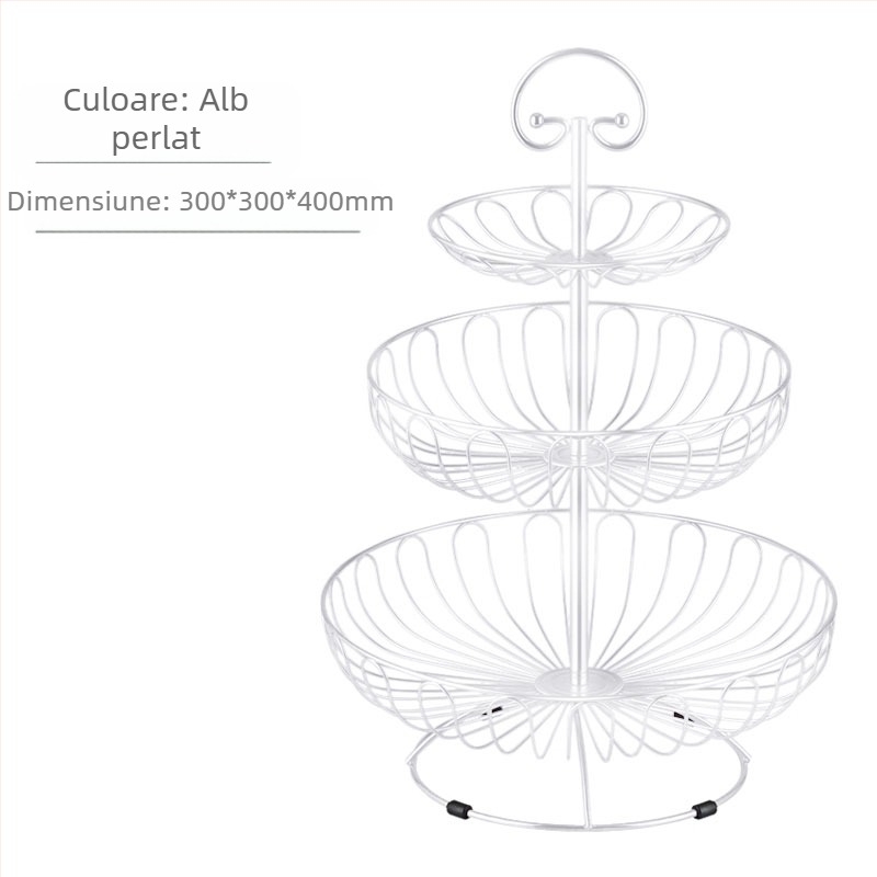 Coș cu fructe en-gros, living creativ, stil european, masă de cafea pentru uz casnic, raft cu trei straturi, gustări, internet, popular, depozitare mare multistrat