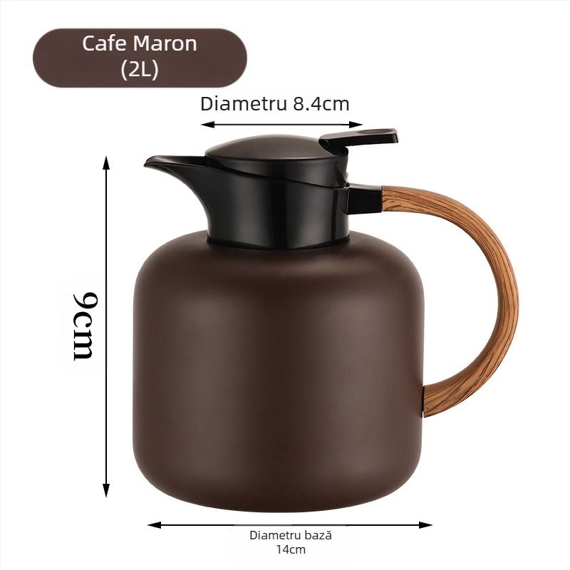 Ceainic vid cu dublu strat de izolație termică, termos anti-opărire, capacitate mare, sticlă de conservare a căldurii, cadouri de înaltă calitate