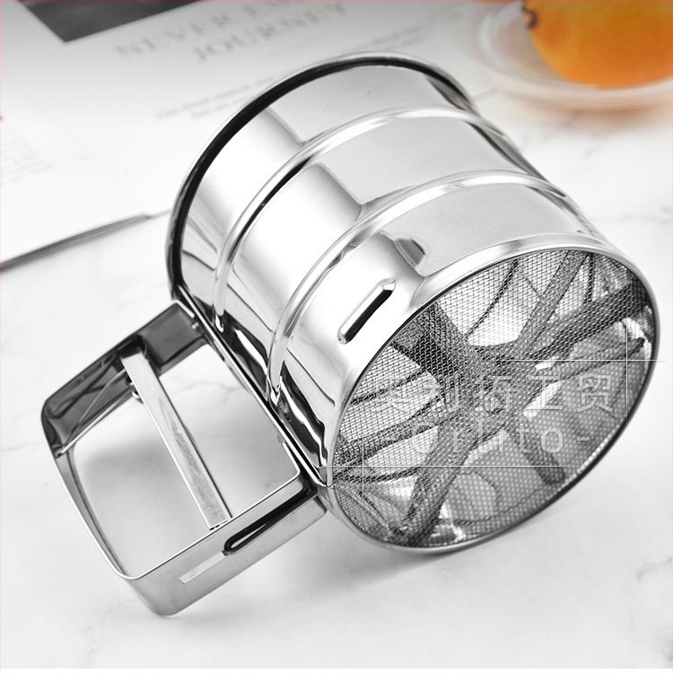 Sită semiautomată portabilă din oțel inoxidabil pentru făină, sită superfină pentru zahăr, sită pentru copt, instrumente de copt