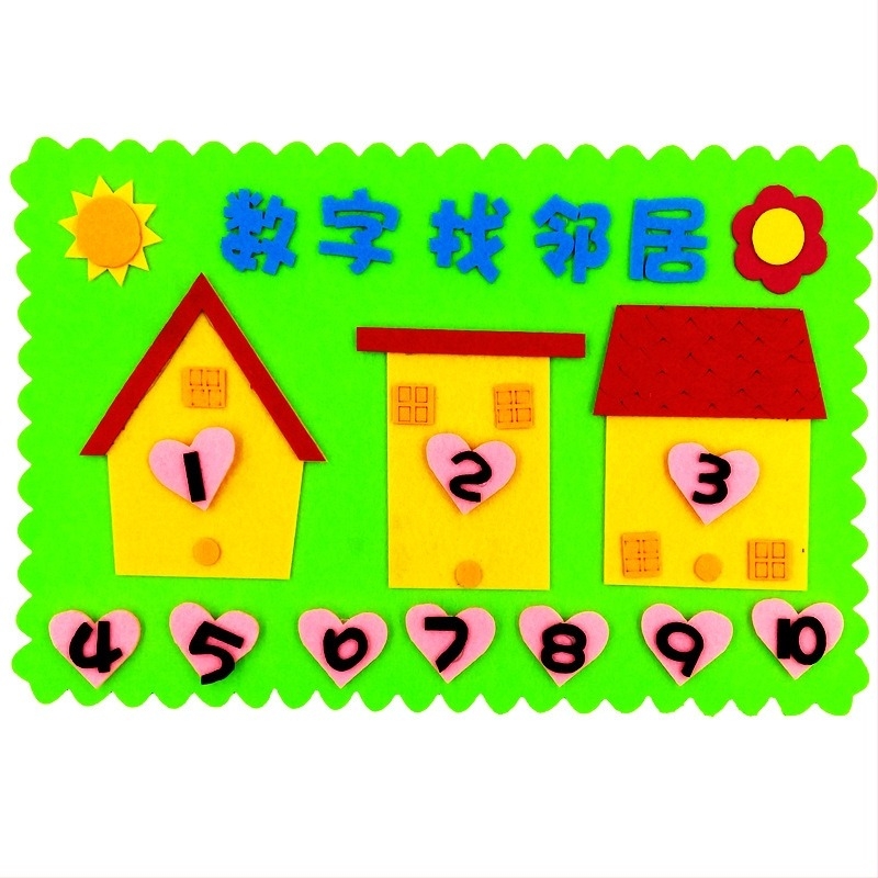 Jucării de colț pentru zona de activități pentru grădiniță, jucării educaționale digitale de casă, materiale didactice din fetru nețesut, lucrate manual