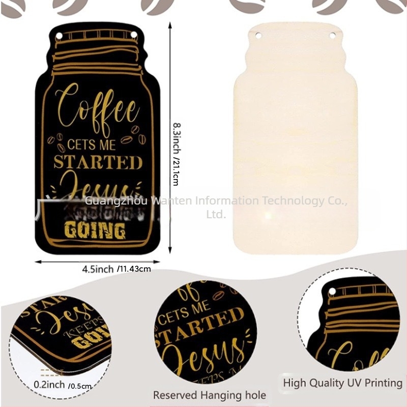 Transfrontalieră 2 Vintage Fashion Clasic Lemn Cafea Litere Logo Acasă Bucătărie Decorare Rustic Din Lemn Listă