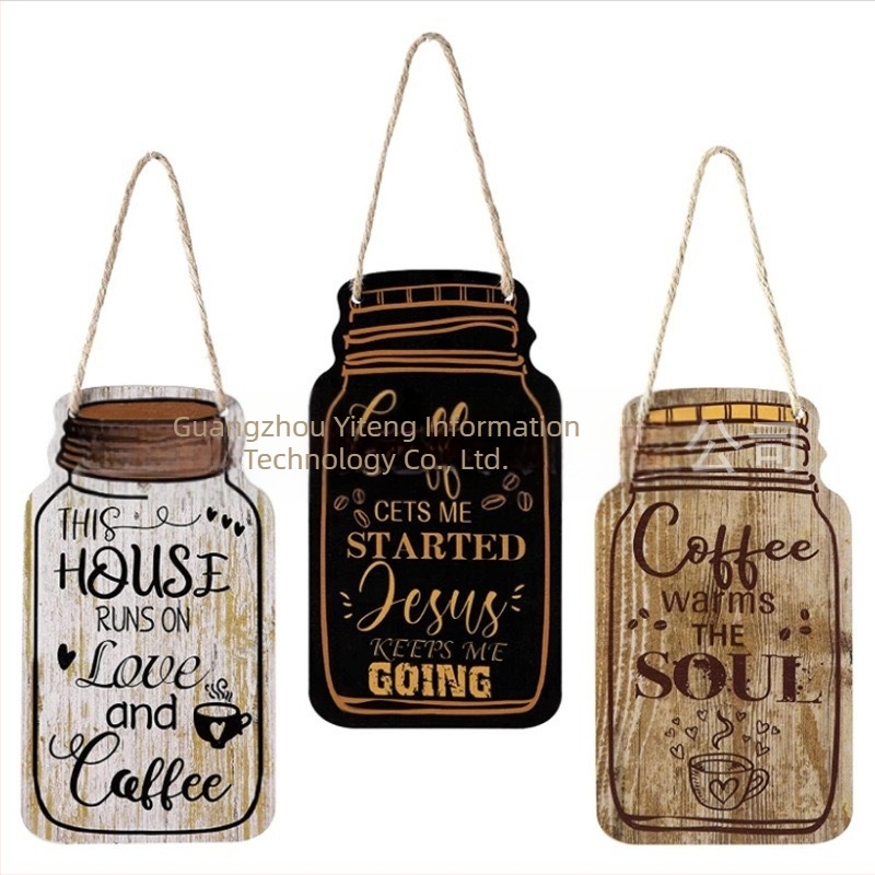 Transfrontalieră 2 Vintage Fashion Clasic Lemn Cafea Litere Logo Acasă Bucătărie Decorare Rustic Din Lemn Listă