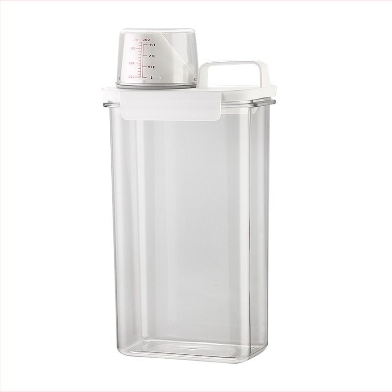 Cutie de depozitare a detergentului de rufe japoneză, rezervor de depozitare a detergentului de rufe transparent, cutie acrilică transparentă, necesități zilnice pentru casă