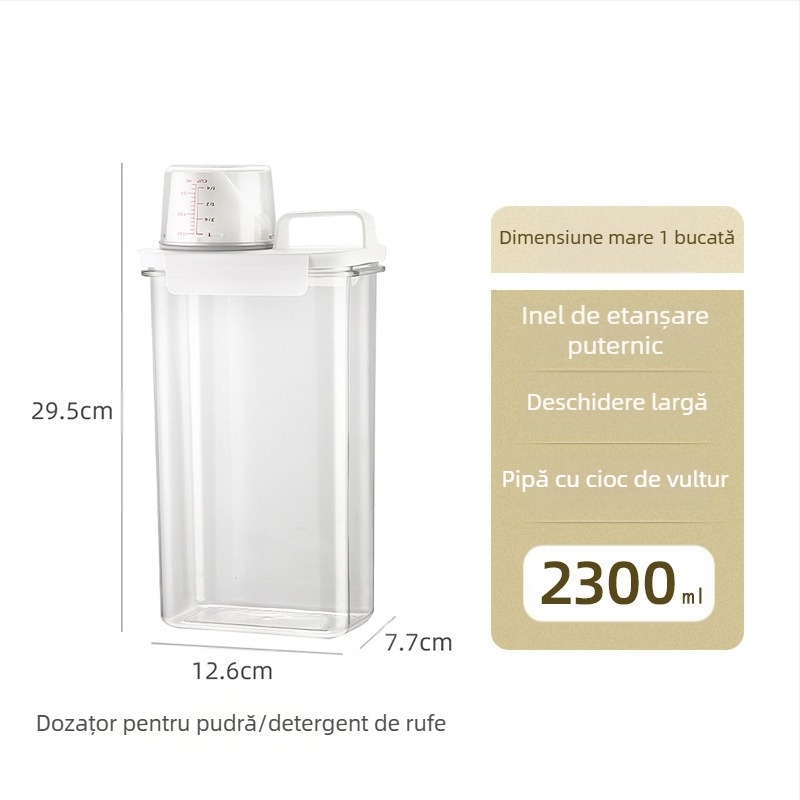 Cutie de depozitare a detergentului de rufe japoneză, rezervor de depozitare a detergentului de rufe transparent, cutie acrilică transparentă, necesități zilnice pentru casă