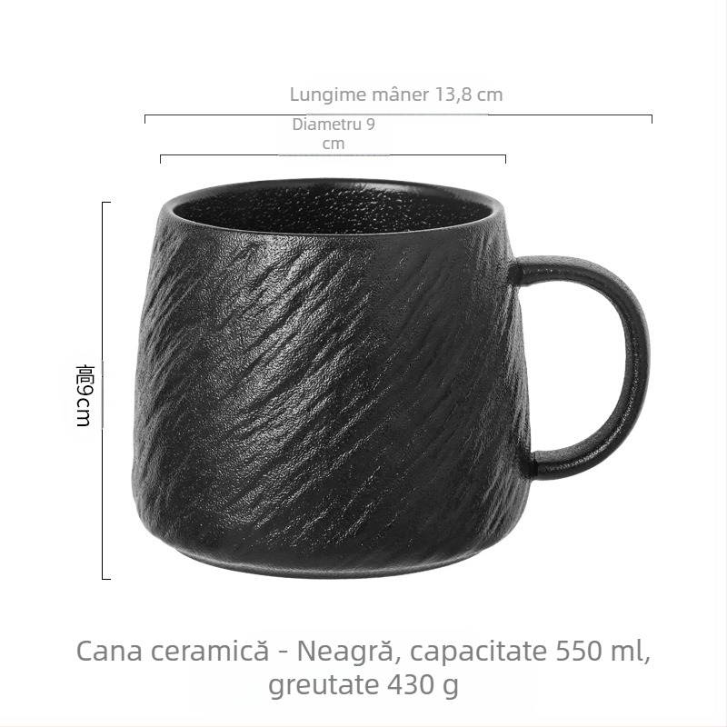 Cană ceramică simplă, cană de apă, cană de mic dejun, cafea, lapte, capacitate mare, cană de dormitor pentru fete de mare valoare