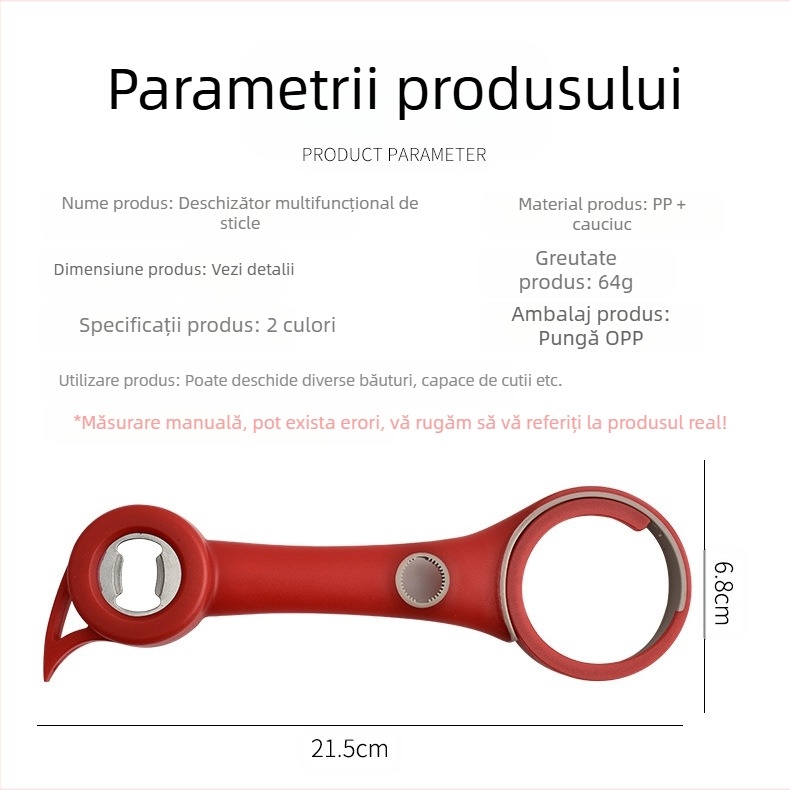 Deschizător de sticle din plastic, patru în unu, en-gros, capac răsucit creativ, deschidere bere, deschidere cutii, deschizător de sticle multifuncțional de uz casnic