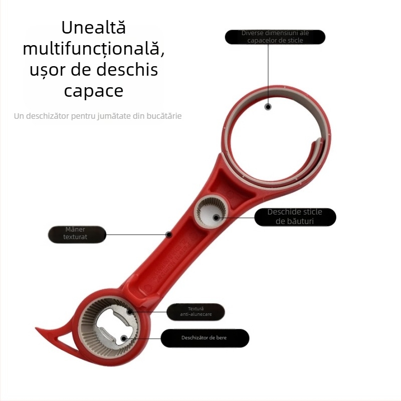 Deschizător de sticle din plastic, patru în unu, en-gros, capac răsucit creativ, deschidere bere, deschidere cutii, deschizător de sticle multifuncțional de uz casnic
