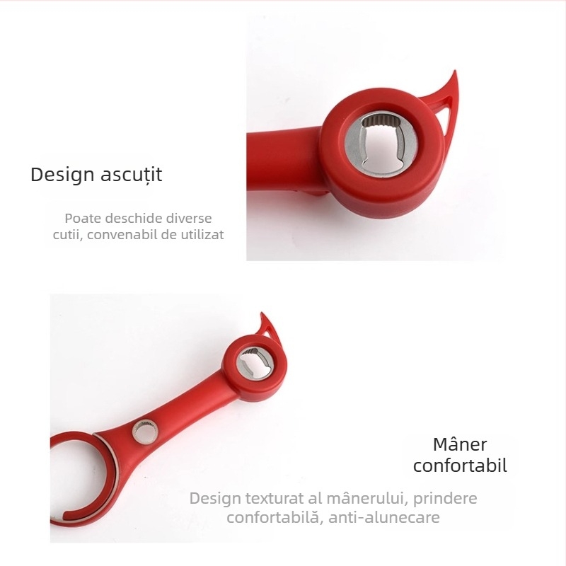 Deschizător de sticle din plastic, patru în unu, en-gros, capac răsucit creativ, deschidere bere, deschidere cutii, deschizător de sticle multifuncțional de uz casnic