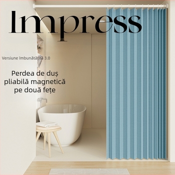 Perdea de duș pliabilă pentru baie, impermeabilă, rezistentă la mucegai, separare umedă și uscată, perdea despărțitoare, perdea de baie, perdea din pânză, perdea de duș de înaltă calitate