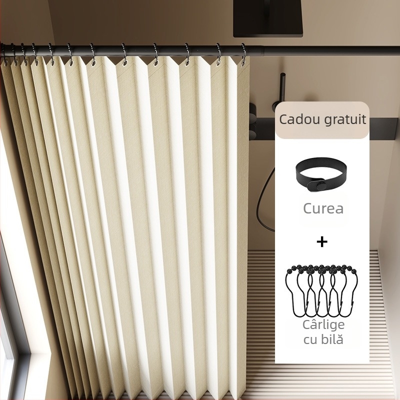 Perdea de duș pliabilă pentru baie, impermeabilă, rezistentă la mucegai, separare umedă și uscată, perdea despărțitoare, perdea de baie, perdea din pânză, perdea de duș de înaltă calitate