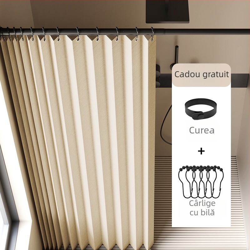 Perdea de duș pliabilă pentru baie, impermeabilă, rezistentă la mucegai, separare umedă și uscată, perdea despărțitoare, perdea de baie, perdea din pânză, perdea de duș de înaltă calitate