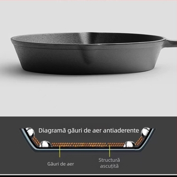 Tigaie mică din fontă, Wok îngroșat manual, Tigaie, Tigaie mini pentru omletă, Tigaie antiaderentă, Plită cu inducție