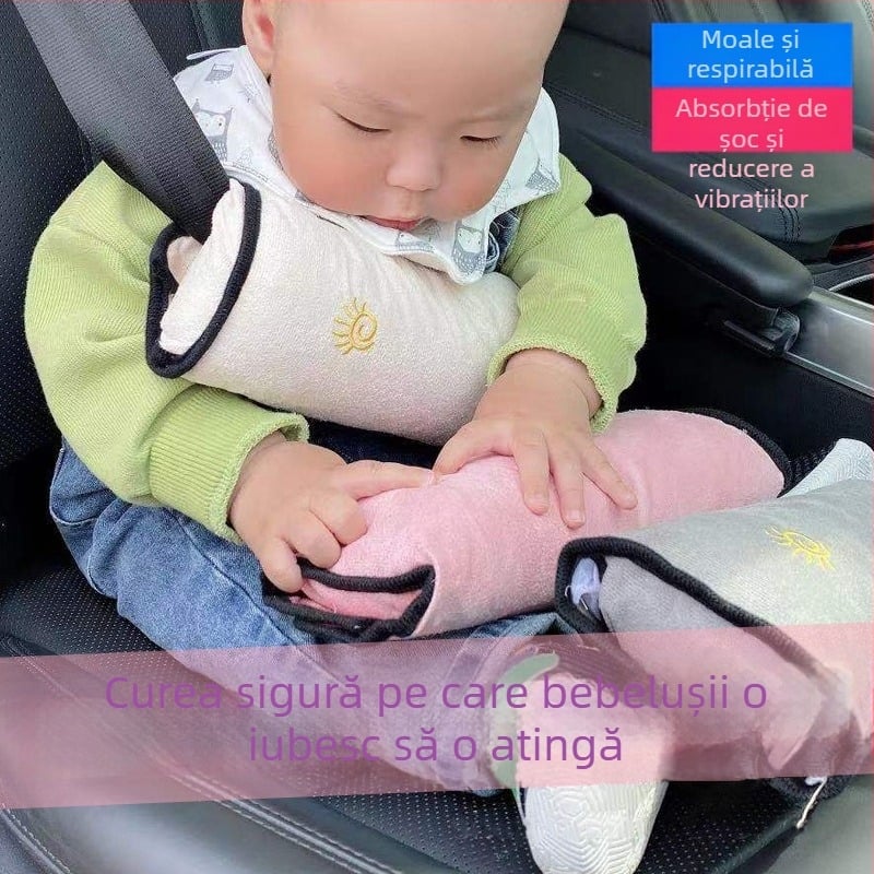 Centură de siguranță auto, umăr, husă de protecție, plush, siguranță pentru copii, reglare a siguranței, desene animate, anti-strecurător, gât auto