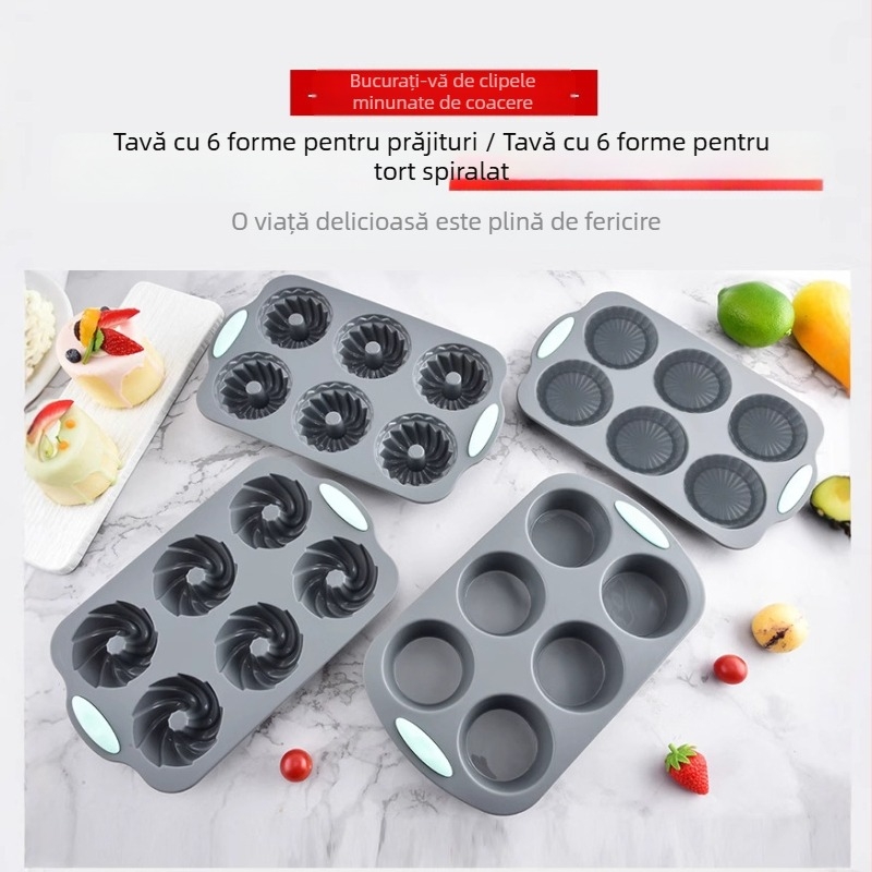 Mucegai de tort din silicon cu 6 găuri Amazon, DIY, săpun manual, mucegai de dovleac, ceașcă de ciocolată, biscuiți, gogoși, gustare, mucegai