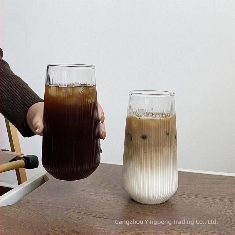 Cana de sticlă, Cana pentru băuturi reci, Cana pentru băuturi, Cana pentru cafea cu gheață, Cana pentru latte, Cana simplă pentru suc, Cafea rece americană la modă, en-gros
