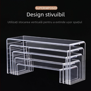 Raft de afișare acrilic, îngroșat, transparent, pentru pantofi, cutie blind, cu bule, Ma Doll, raft de depozitare portabil, în formă de U, raft de depozitare