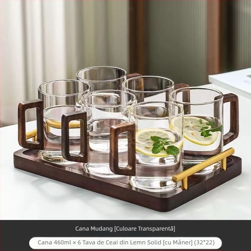 Set de căni de apă din sticlă de nuc de înaltă calitate, ceașcă de ceai de uz casnic, specială pentru ceai verde, set de ceai