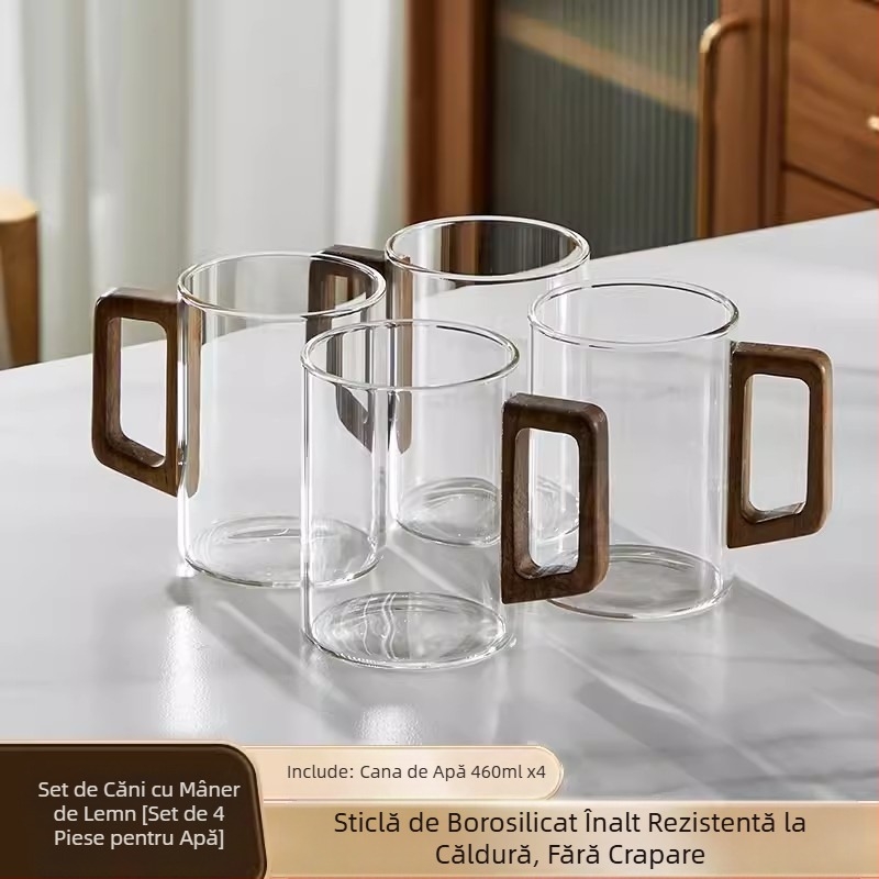 Set de căni de apă din sticlă de nuc de înaltă calitate, ceașcă de ceai de uz casnic, specială pentru ceai verde, set de ceai