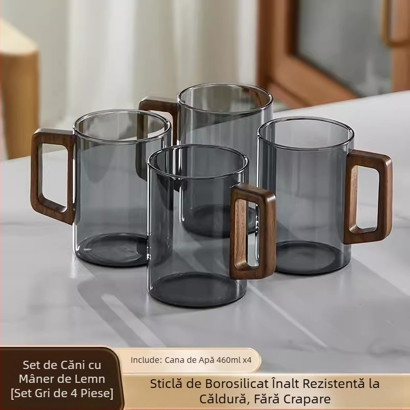 Set de căni de apă din sticlă de nuc de înaltă calitate, ceașcă de ceai de uz casnic, specială pentru ceai verde, set de ceai